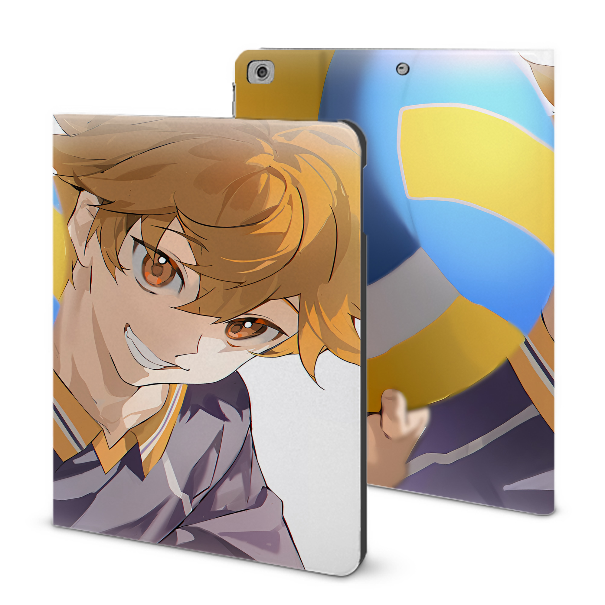 （画像用） ハイキュー!! Haikyu!! IPad ケース ブック型 PUレザー TPU 耐衝撃 軽量 薄型 ペン収納なし 全面保護 IPad 各モデル対応